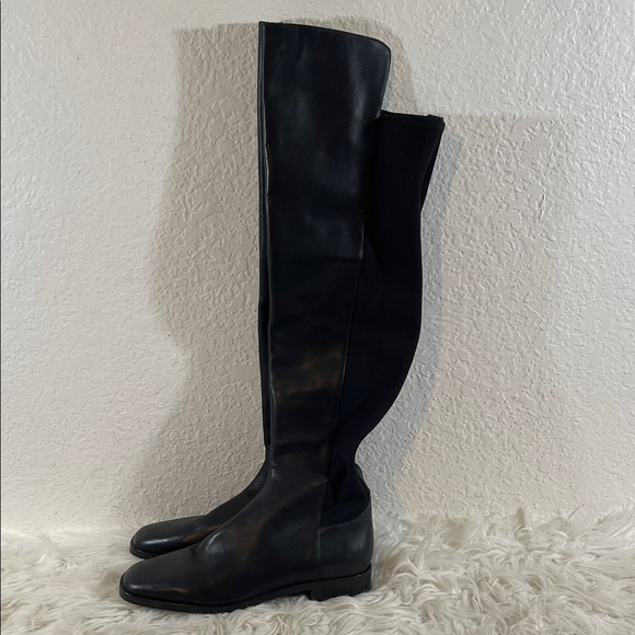Via Spiga Women's Varun Leather/Stretch Over The Knee Boots Black Size 7.5 NEW - Picture 2 of 13